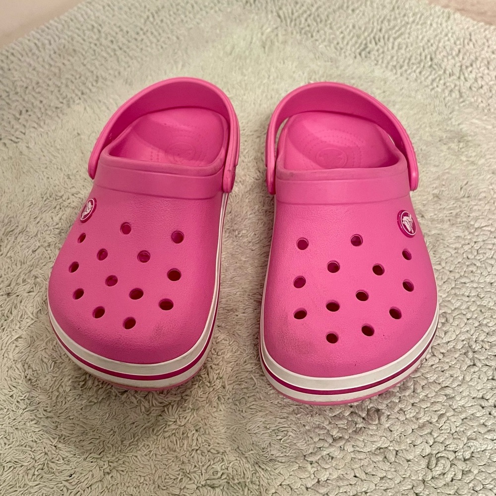 Crocs Pink Crocband Girls size 1 Junior 1 19.5 cm Kids size 1 sporty